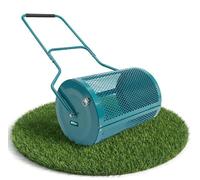 Sillar Spandiconcime a Rullo 75 L, Spanditore Metallico per Concime con Rullo in Rete 40 x 60 cm, per Compost, Torba, Concime Organico, Sabbia e Terreno, Prato e Giardino con Manico
