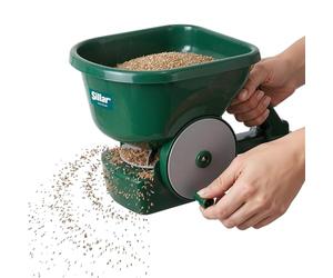 Sillar Spargitore Manuale 3 L con Supporto Estensibile, Seminatrice Manuale e Spandiconcime per Prato, Dosaggio 4 Livelli, Raggio 1,8-3,6 m, per Semi, Sale, Sabbia, Verde