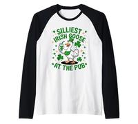 Silliest Irish Goose St Patricks Day Bere Divertimento Maglia con Maniche Raglan