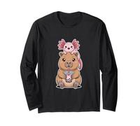 Silly Capybara Boba Tea Axolotl Kawaii Carino Maglia a Manica