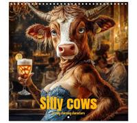 Silly cows - Terribly charming characters (Wall Calendar 2026 12" x 24" / 30 x 60 cm (aperto) CALVENDO 12 Month Wall Calendar