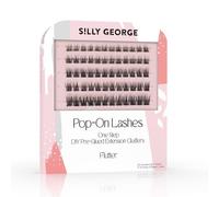 Silly George Pop-On Lashes - Ciuffetti di ciglia finte pre-incollate, fai da te, effetto naturale, colore nero, 5-7 paia, confezione da 60 ciuffetti