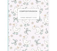 Silly Goose Composition Book: Wide Ruled Notebook for Girls, Cute Coquette School Journal with Geese, Bows & Flowers