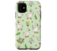 Silly Goose Funny Animal Lover Floral Cottagecore Theme Custodia per iPhone 11