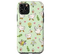 Silly Goose Funny Animal Lover Floral Cottagecore Theme Custodia per iPhone 11 Pro
