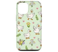 Silly Goose Funny Animal Lover Floral Cottagecore Theme Custodia per iPhone 12/12 Pro