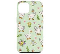 Silly Goose Funny Animal Lover Floral Cottagecore Theme Custodia per iPhone 13