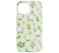Silly Goose Funny Animal Lover Floral Cottagecore Theme Custodia per iPhone 15