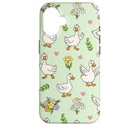 Silly Goose Funny Animal Lover Floral Cottagecore Theme Custodia per iPhone 16