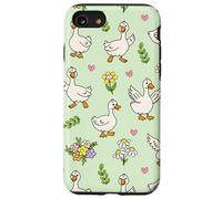 Silly Goose Funny Animal Lover Floral Cottagecore Theme Custodia per iPhone SE (2020) / 7/8