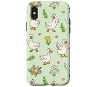 Silly Goose Funny Animal Lover Floral Cottagecore Theme Custodia per iPhone X/XS