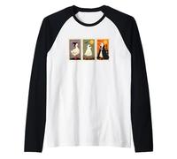 Silly Goose Halloween Duck Francobolli strega fantasma mantello Maglia con Maniche Raglan