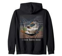 Silly Goose Io Vivo Qui Ora Baseball Mamma Felpa con Cappuccio