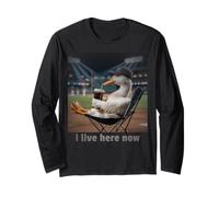 Silly Goose Io Vivo Qui Ora Baseball Mamma Maglia a Manica