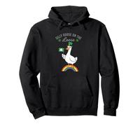 Silly Goose on Rainbow w Irish Flag St Patrick's Felpa con Cappuccio