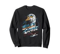 Silly Goose on The Loose Cool Biker Vintage Retro Lightning Felpa