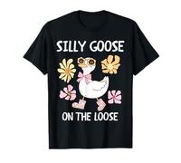 Silly Goose On The Loose Cute Flower Pastel per Bambini Ragazzi e Ragazze Maglietta