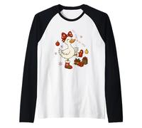 Silly Goose on The Loose Fun Holiday Tema Maglia con Maniche Raglan