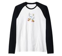 Silly Goose on The Loose Roller Skating Bird Cute Design Maglia con Maniche Raglan
