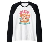 Silly Goose Summer Cute Beach Relaxing Goose - Design a Forma di Oca Maglia con Maniche Raglan