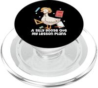 Silly Goose Teacher Funny A Silly Goose ha mangiato i miei piani di lezione PopSockets PopGrip per MagSafe