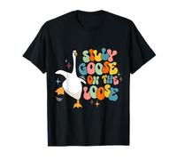 Silly Goose Vintage On The Loose Retro Groovy Silly Goose Maglietta