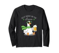 Silly Goose w Green Beer Pinta St Patrick's Maglia a Manica