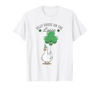 Silly Lucky Goose w Shamrock Balloon St Patrick's Maglietta