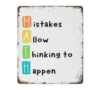 Silly Mistake Wisdom Poster Vintage Metal Sign Think Through Errors School Office Plaque 8 X 12 inch