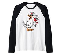 Silly Nurse Goose Cuff Em Funny ER ICU CNA Nursing Student Maglia con Maniche Raglan