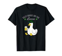 Silly Party Goose con Una Pinta di Birra St Patrick's Maglietta