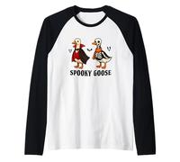 Silly Spooky Goose Halloween Funny Goose Skeleton Vampire Maglia con Maniche Raglan
