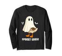 Silly Spooky Goose Halloween Funny Silly Goose Ghost Fall Maglia a Manica