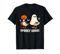 Silly Spooky Goose Halloween Funny Silly Goose Pumpkin Ghost Maglietta