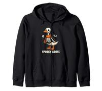 Silly Spooky Goose Halloween Funny Silly Goose Skeleton Fall Felpa con Cappuccio