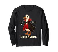 Silly Spooky Goose Halloween Funny Silly Goose Vampire Maglia a Manica
