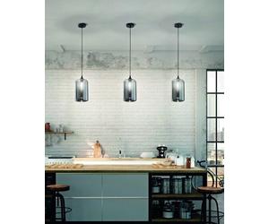 Silo cilindro lampada vetro soffiato cucina fumee E27 [EEK: A]