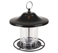 Silo Per Nutrimento Flamingo In Metallo Nero 21,5x21,5x20,5 Cm Per Uccelli