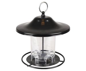 Silo Per Nutrimento Flamingo In Metallo Nero 21,5x21,5x20,5 Cm Per Uccelli