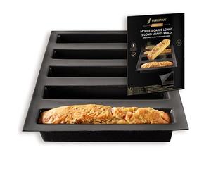 Silpat Flexipan - Stampo antiaderente originale realizzato a mano in Francia dal 1965, apprezzato da chef di livello mondiale, tecnologia Flexipan® certificata per alimenti (5 pagnotte lunghe)
