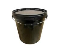 SILPLAST 1 secchio da 20 litri con coperchio, nero, in plastica per alimenti, chimica, farina, impilabile, in plastica, contenitore per latte, miele, contenitore per acqua