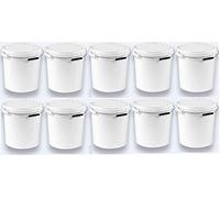 Silplast 10 secchi da 20 litri con coperchio bianco, 10 pezzi, impilabili per latte/scorta, secchio in plastica per alimenti per farina, secchio per acqua