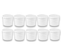 Silplast 10 secchi da 5 litri con coperchio bianco, 10 pezzi, impilabili per latte/scorta, secchio in plastica per alimenti per farina, secchio per acqua