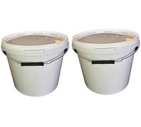 Silplast 2 x 17 litri, secchio con coperchio bianco, impilabile, per latte/scorte, secchio per miele, in plastica adatta al contatto con alimenti, contenitori a norma alimentare, secchio vuoto per
