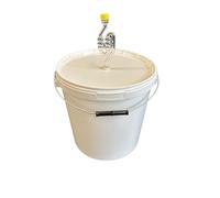 SILPLAST Contenitore per fermentazione da 20 l, con tubo di fermentazione, coperchio, in gomma, per birra, vino o poltiglia, per alimenti, ideale per birre amatoriali, bianco