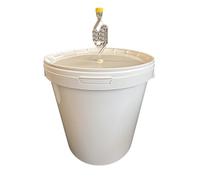 SILPLAST Contenitore per fermentazione da 33 l, con tubo di fermentazione, coperchio, in gomma, per birra, vino o poltiglia, per alimenti, ideale per birre amatoriali, bianco