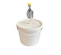 SILPLAST Contenitore per fermentazione da 5 l, con tubo di fermentazione, coperchio, in gomma, per birra, vino o mosto, per alimenti, ideale per birre amatoriali, bianco