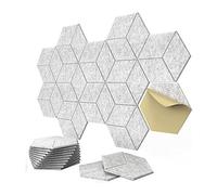 Silriku 12 pannelli acustici autoadesivi foderati a Y, pannelli fonoassorbenti in schiuma per casa e ufficio