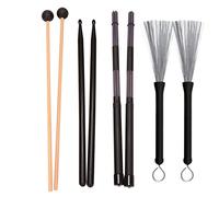 Silriku Il set di bacchette per batteria include bacchette in nylon, spazzole retrattili in filo metallico, bacchette per batteria con borsa portatile