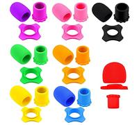 Silriku Protezione per microfono portatile, anello in silicone anti rotolamento, supporto per asta inferiore per microfono, copertura in schiuma